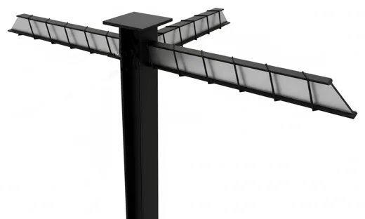 Cross arms for UPN column, façade, 3 arms