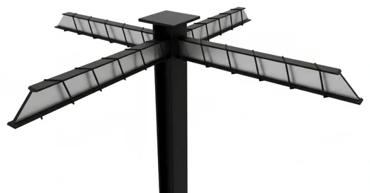 Steel column with cross arms